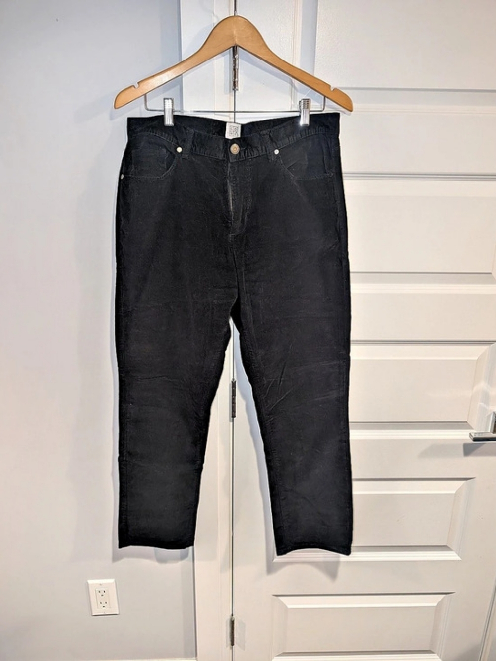 CORE life Straight Leg Corduroy Pants in Black Waist 34